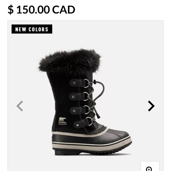 SOREL Joan of Arctic Youth Size 5. Black. Great shape- worn for one season - Picture 1 of 10